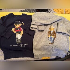 Ralph Lauren Kids' Navy and Gray Polo Bear Sweatshirts